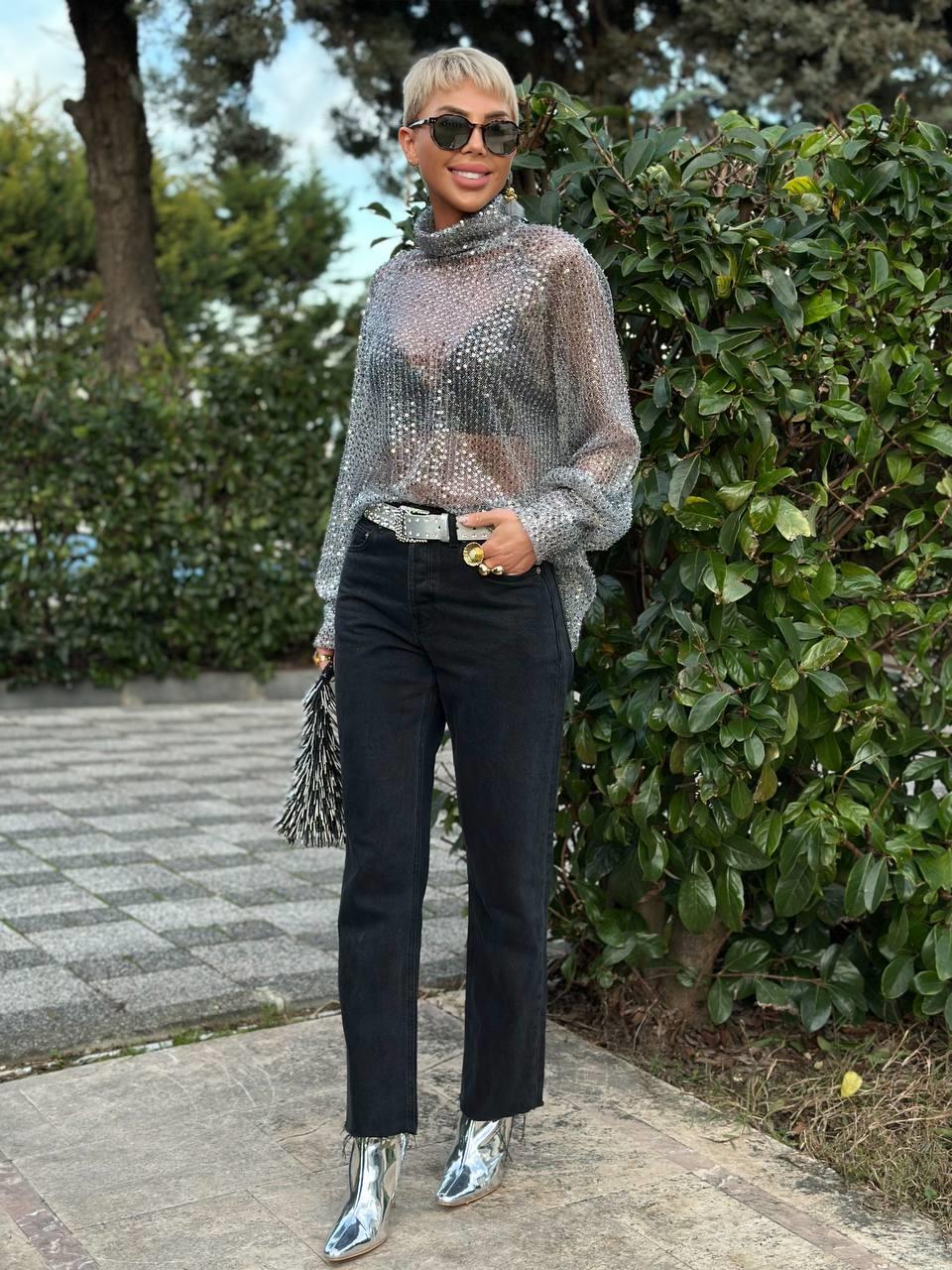 SİYAH BORU PAÇA SOFT JEAN PANTOLON