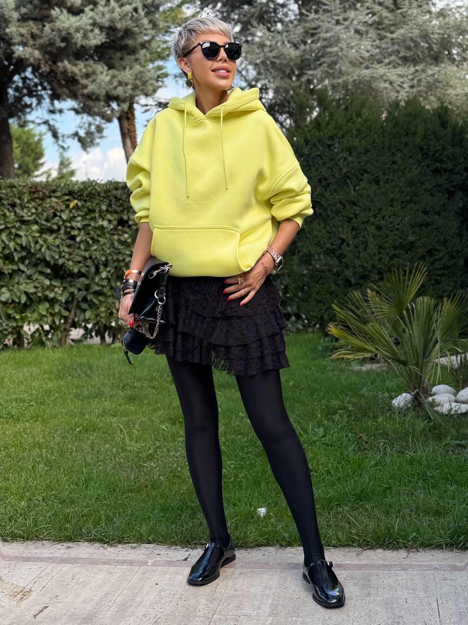 SİYAH DANTELLİ ŞORT ASTARLI ETEK