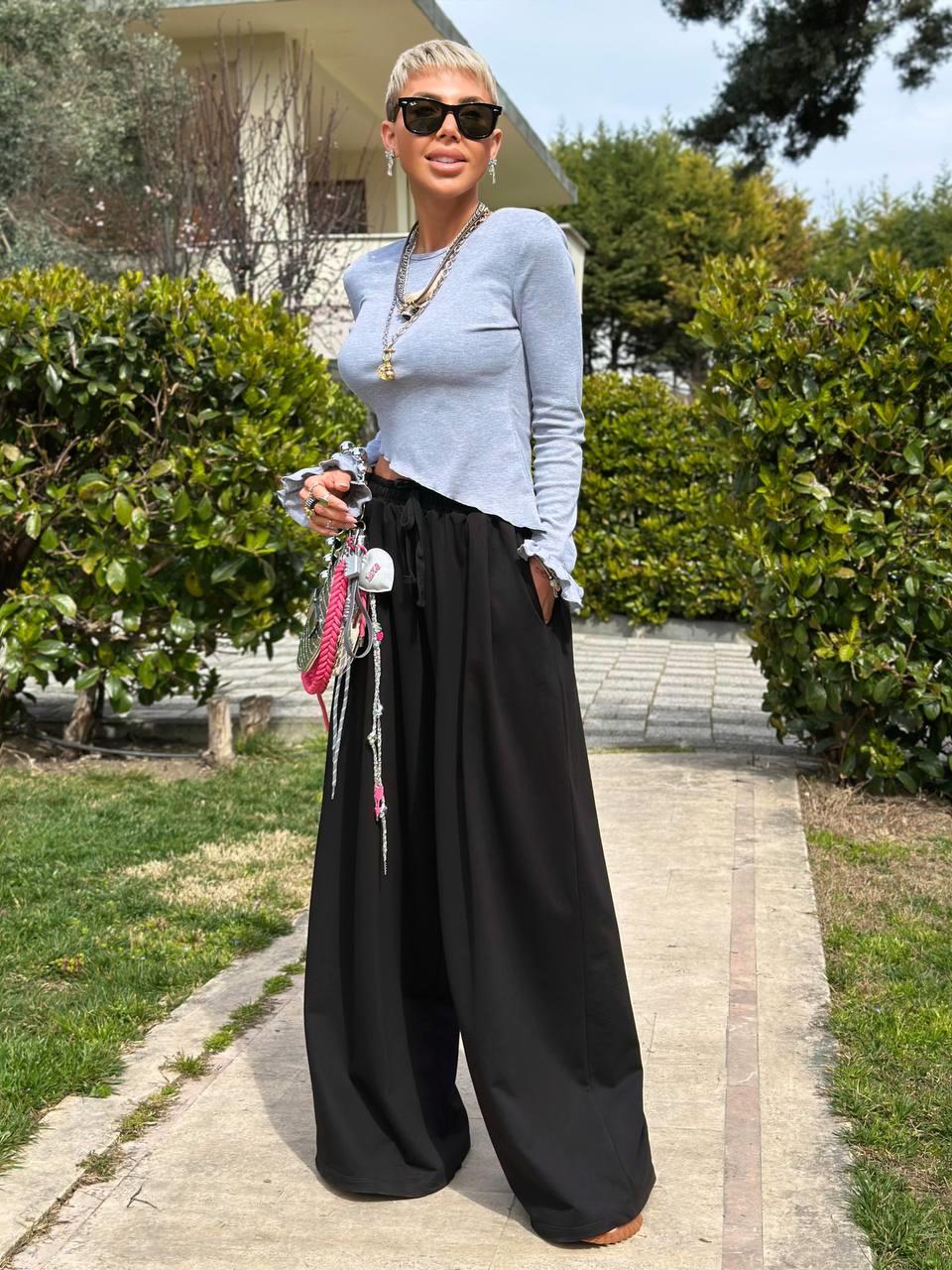 SİYAH İKİ İPLİK OVERSIZE EŞOFMAN