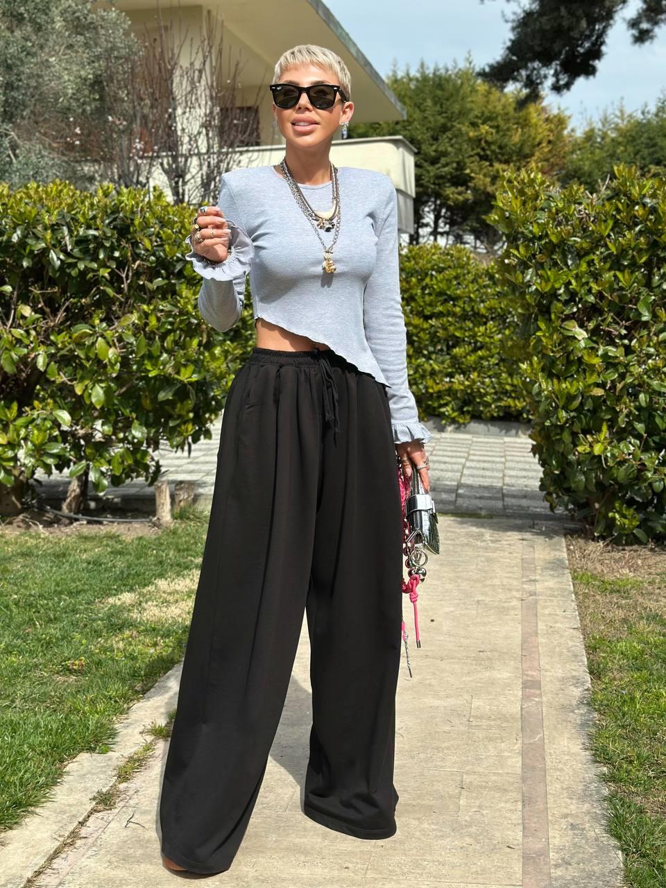 SİYAH İKİ İPLİK OVERSIZE EŞOFMAN