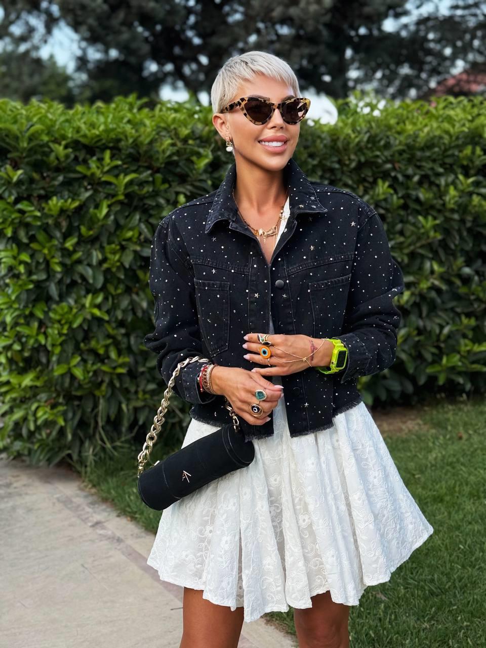 SİYAH S.STUDIO YILDIZ TROKLU DENİM CEKET