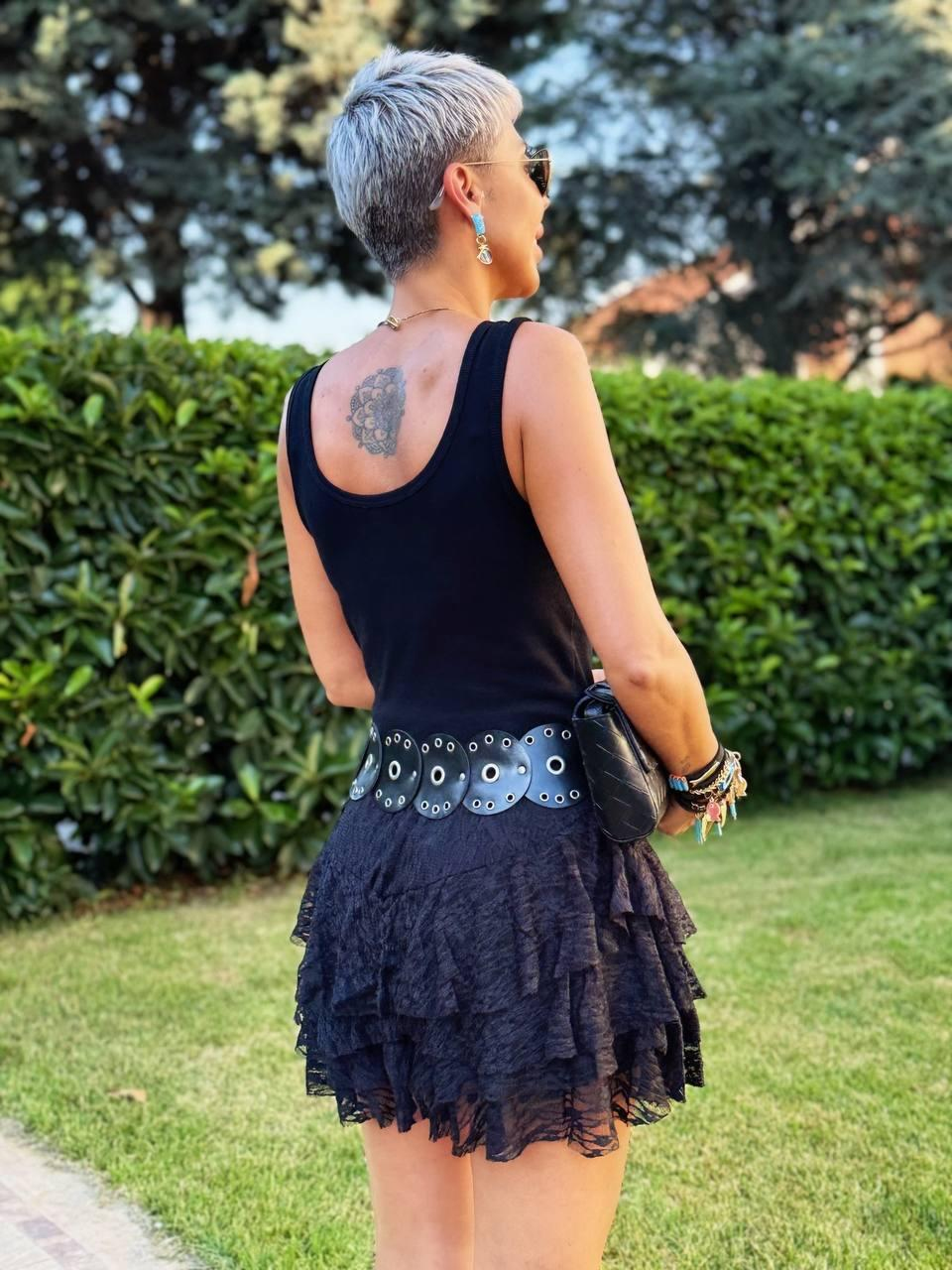 SİYAH S.STUDIO ÖN ARKA U YAKA ATLET