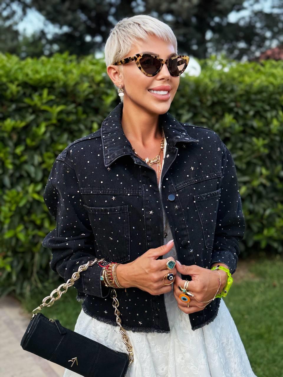 SİYAH S.STUDIO YILDIZ TROKLU DENİM CEKET