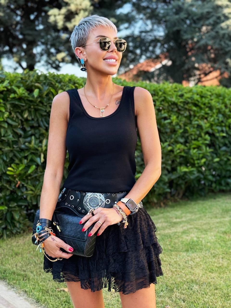 SİYAH S.STUDIO ÖN ARKA U YAKA ATLET