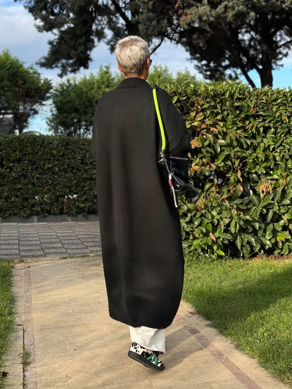 SİYAH SALAŞ UZUN TRİKO HIRKA