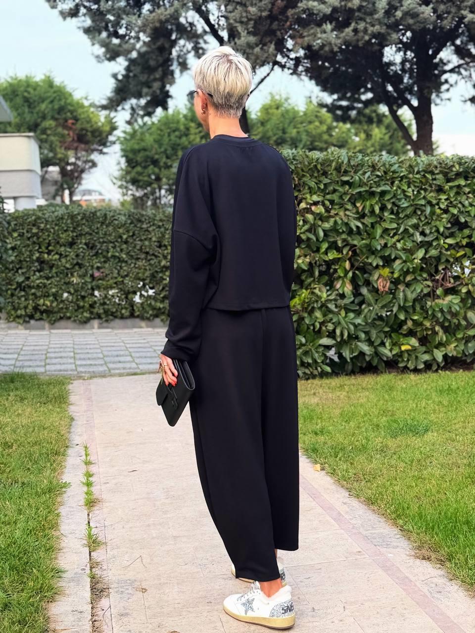 SİYAH ŞALVAR MODEL MODAL TAKIM 