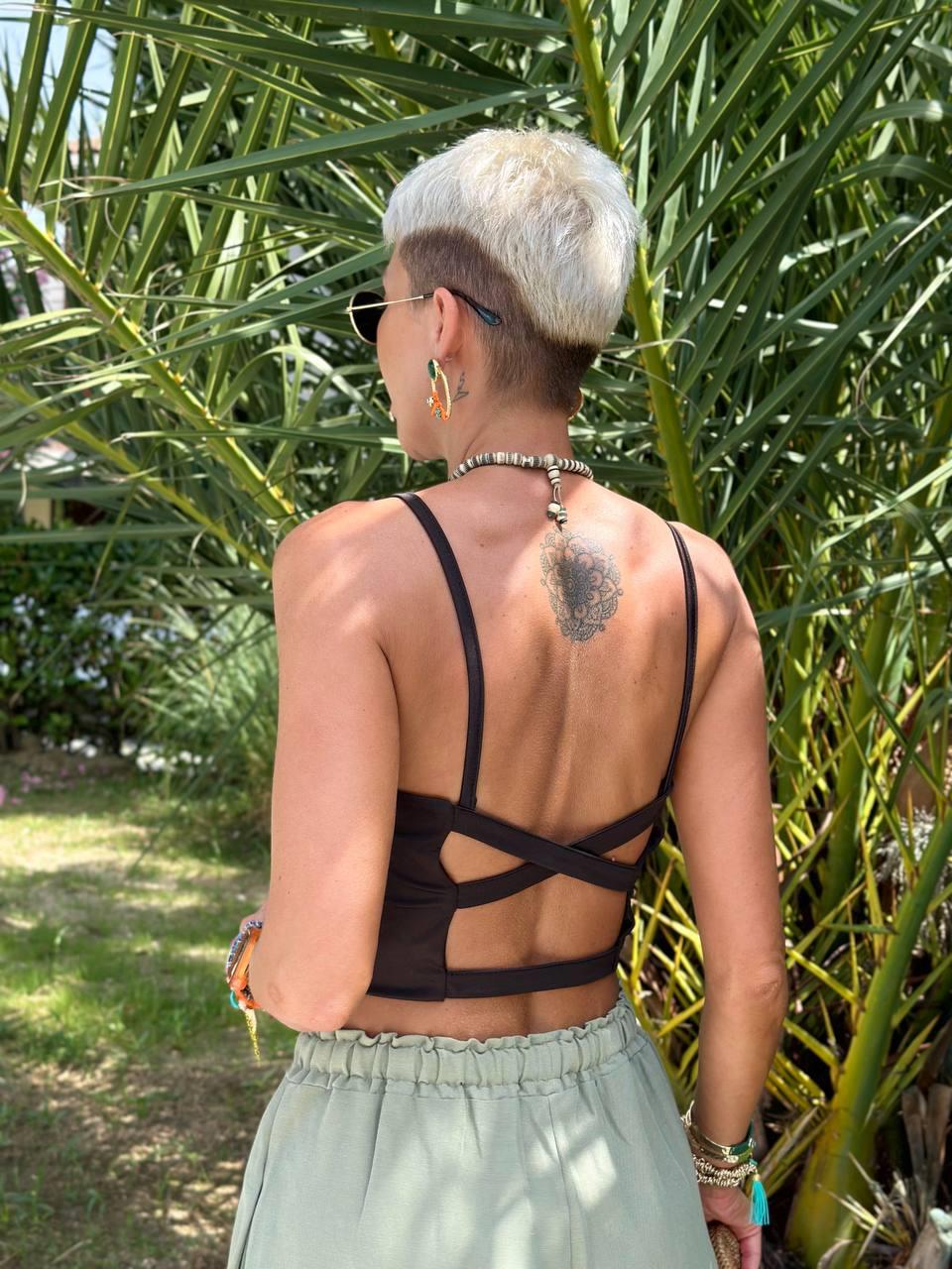 SİYAH SIRT DEKOLTELİ BÜSTİYER