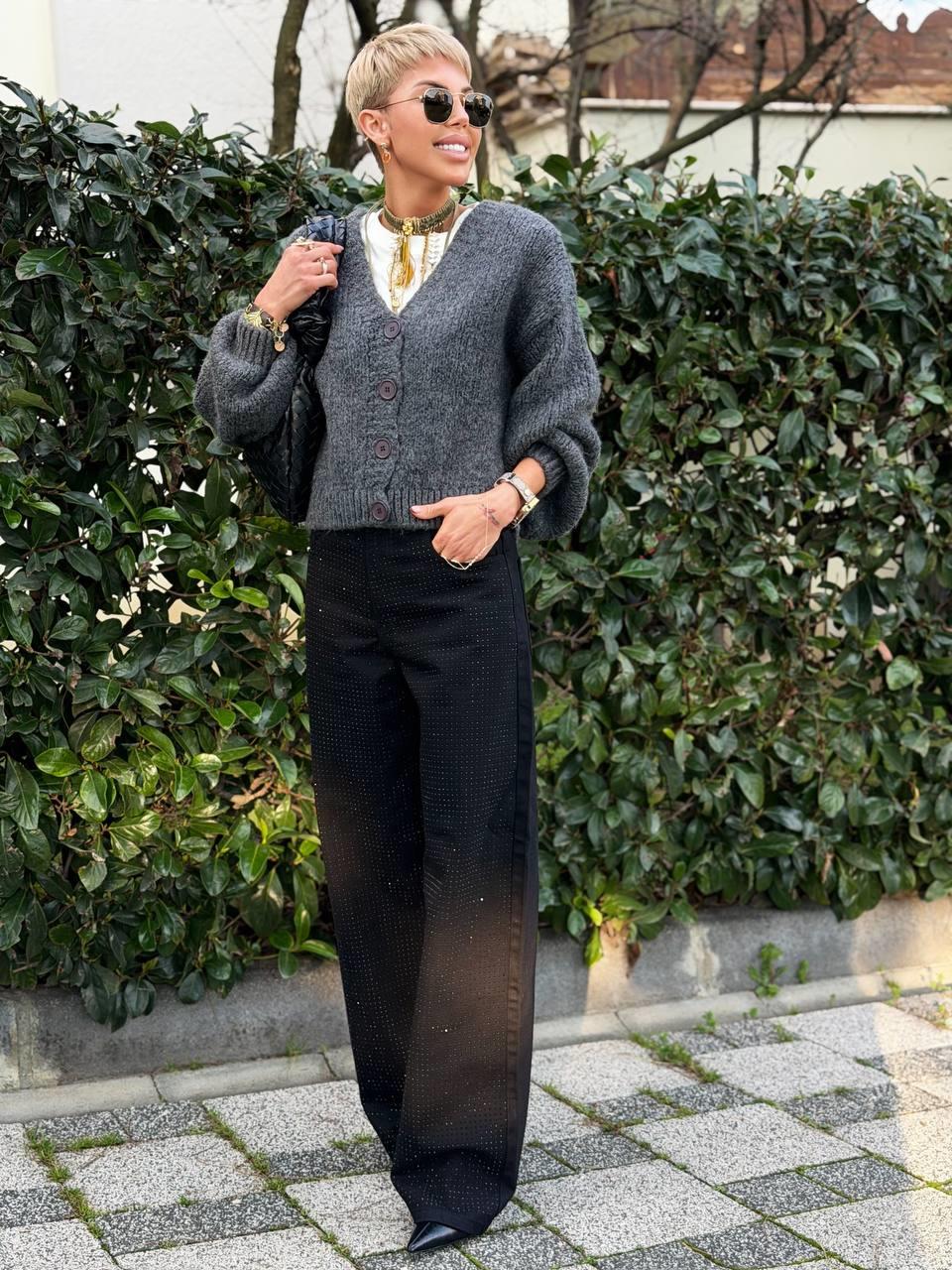 SİYAH TAŞLI JEAN PANTOLON