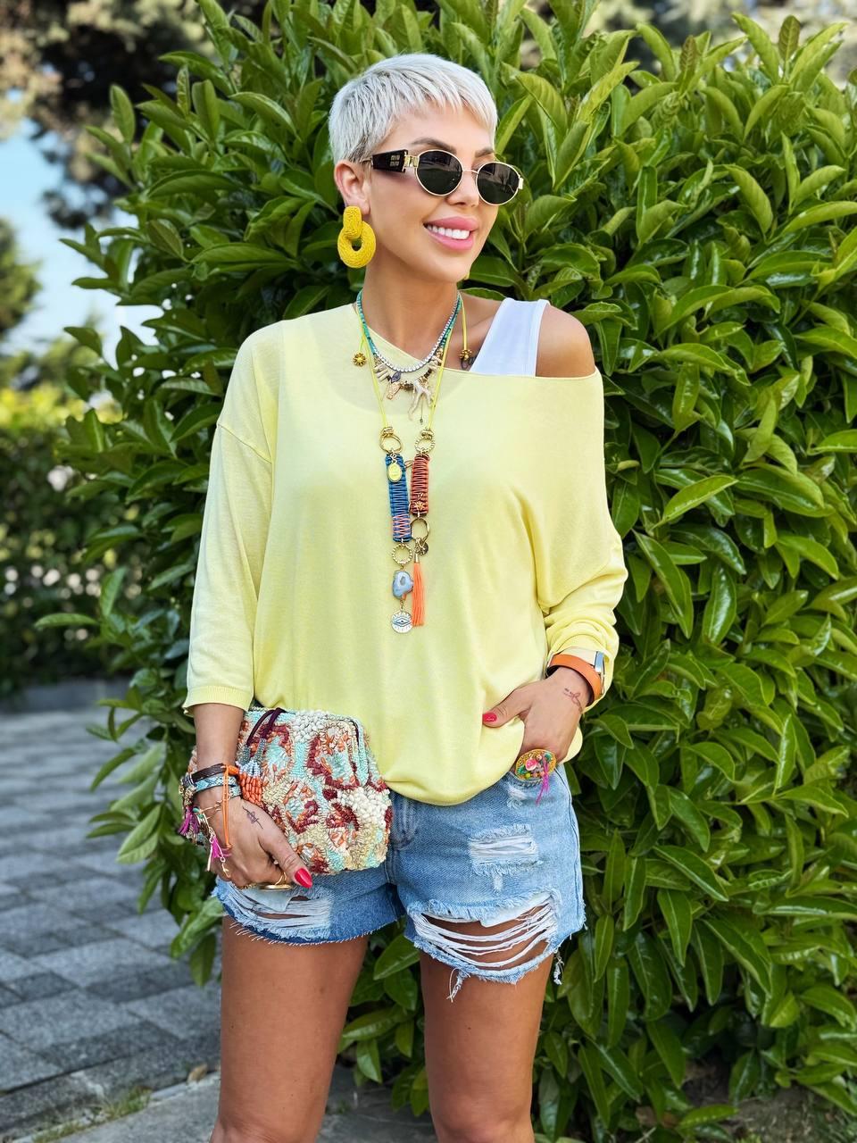 SOFT SARI KAYIK YAKA MERSERİZE