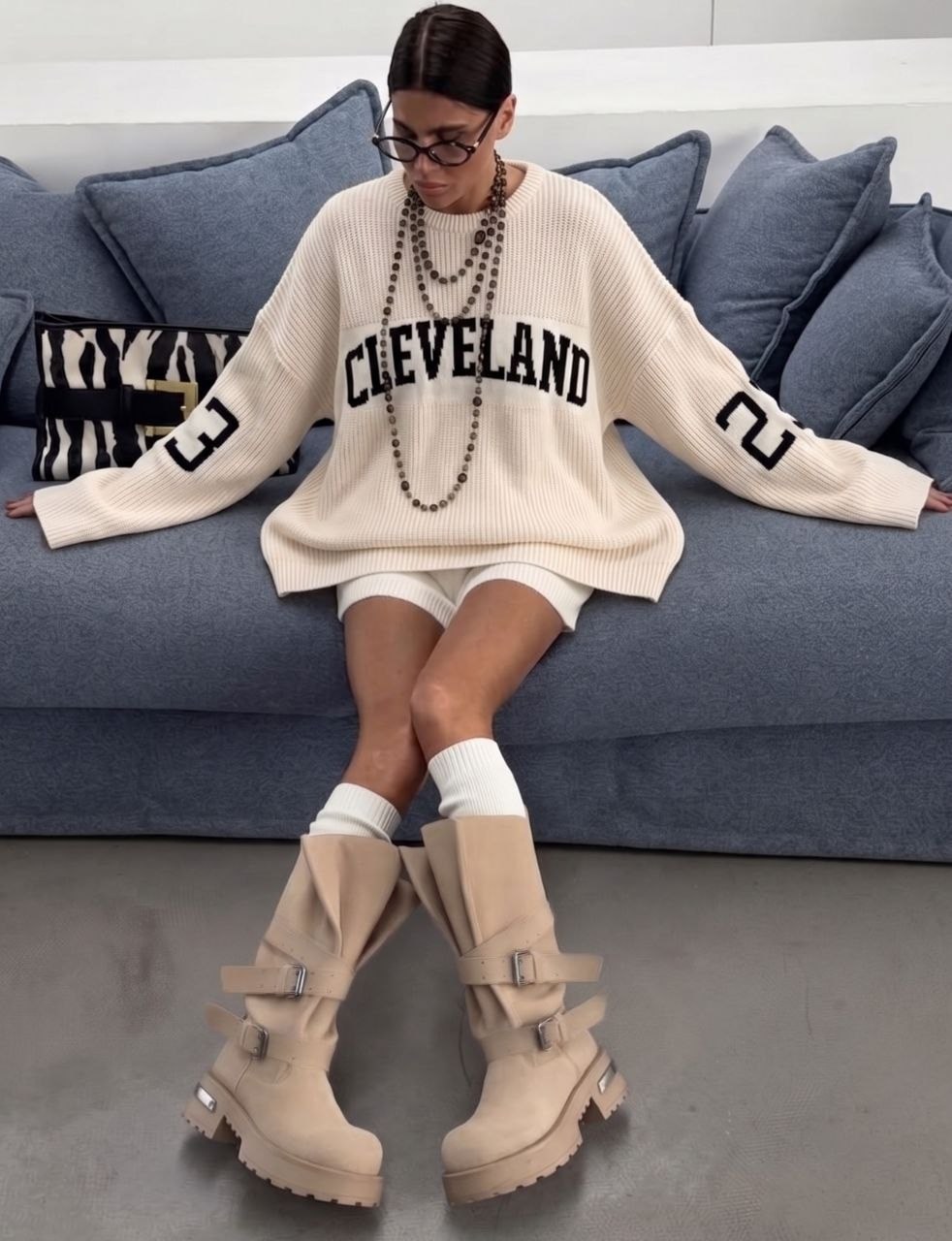 TAŞ CLEVELAND OVERSIZE TRİKO KAZAK