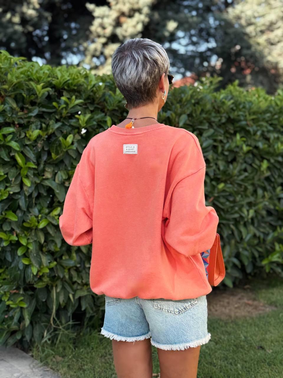 TURUNCU S.STUDIO YIKAMALI SWEATSHIRT