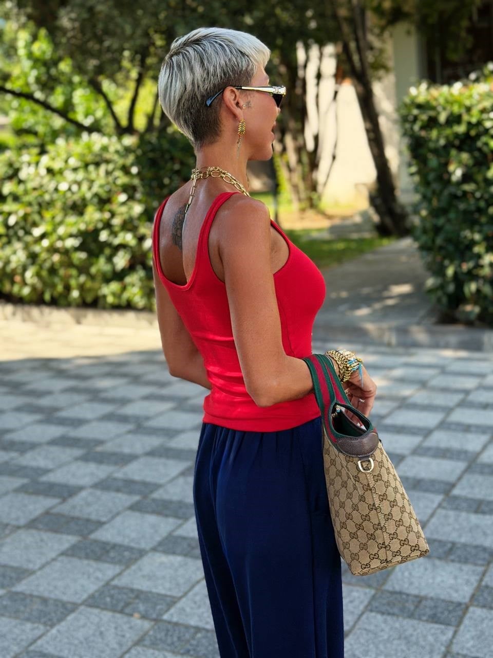 U Yaka Modal Atlet Body - Kırmızı
