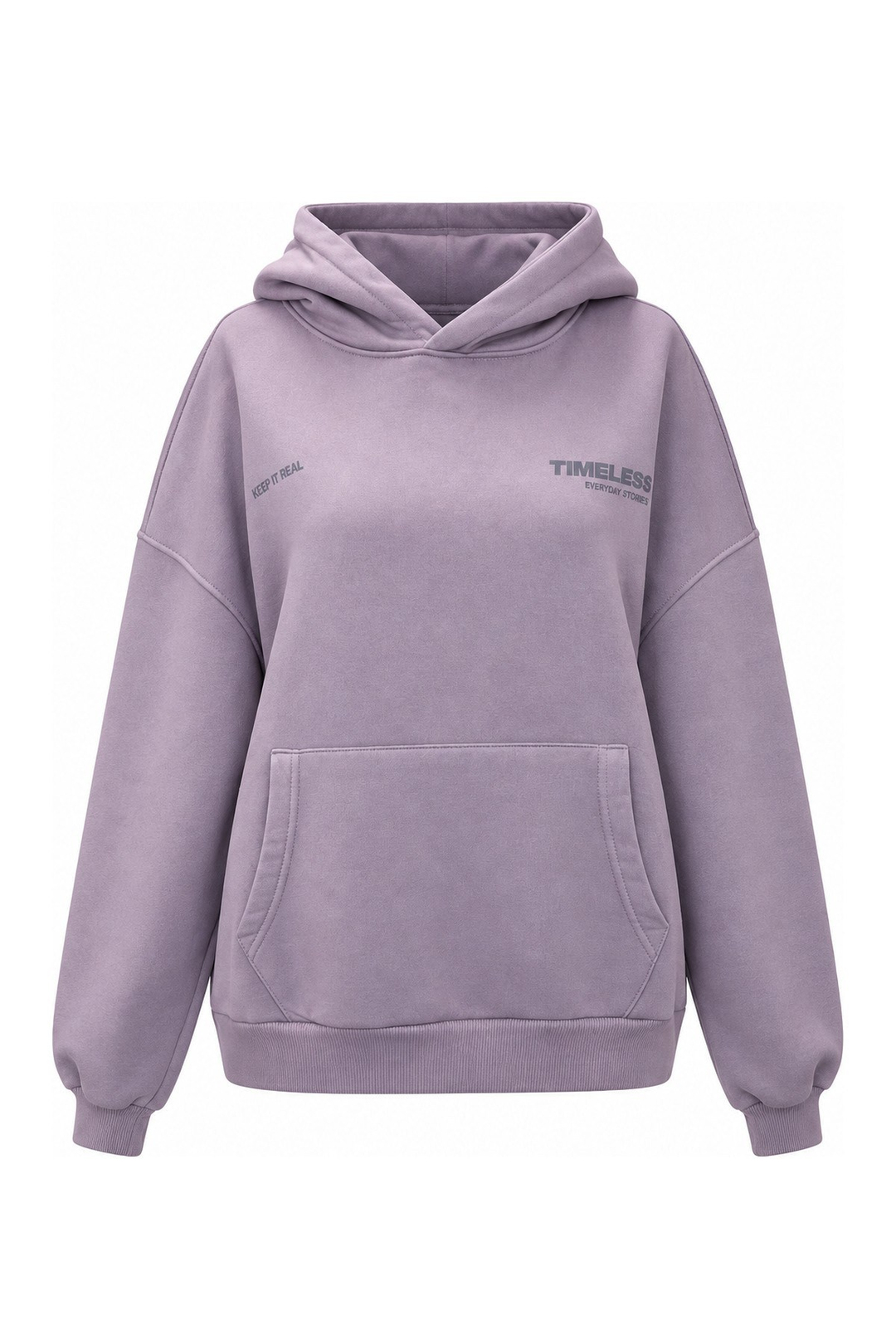 Yazı Baskılı Kapüşonlu Sweatshırt Lila
