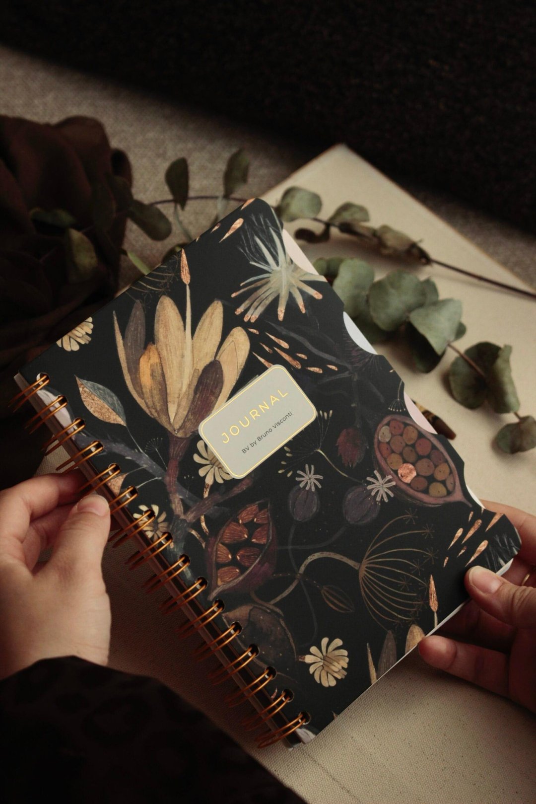 4 Bölmeli Parlayan Gece Bahçesi Spiralli Journaling Defter