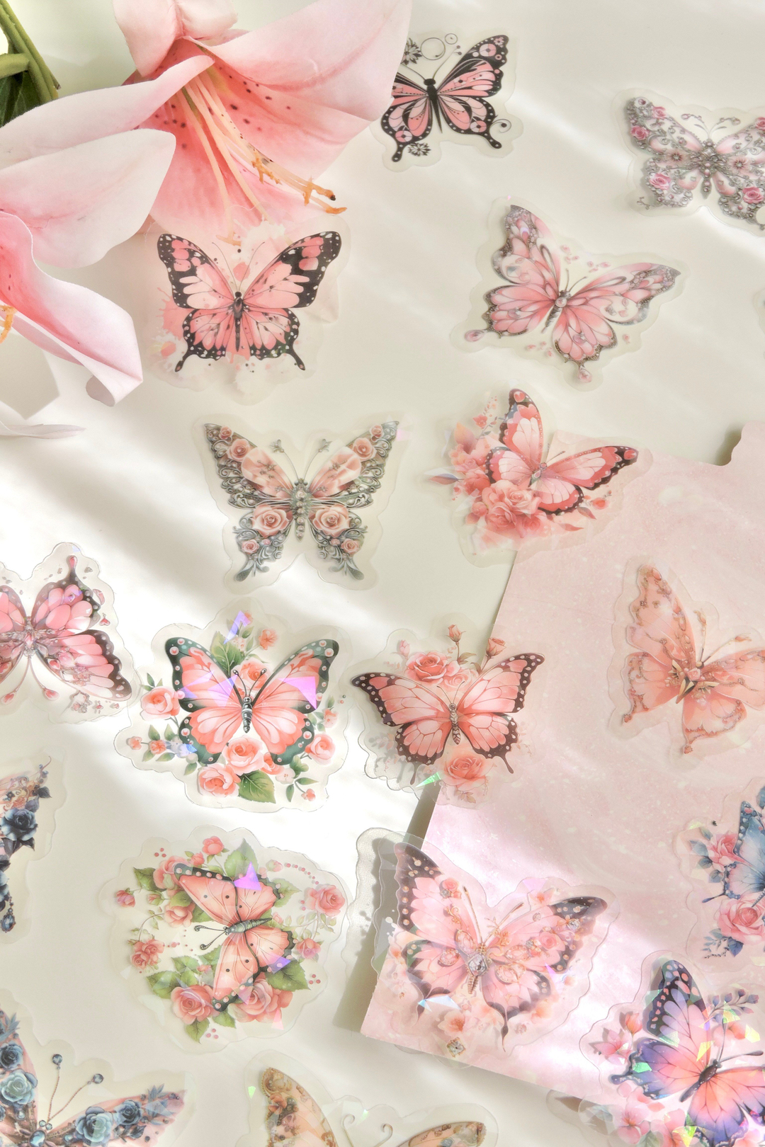 Butterfly Blossom Dance 20'li Pembe Temalı Sticker 