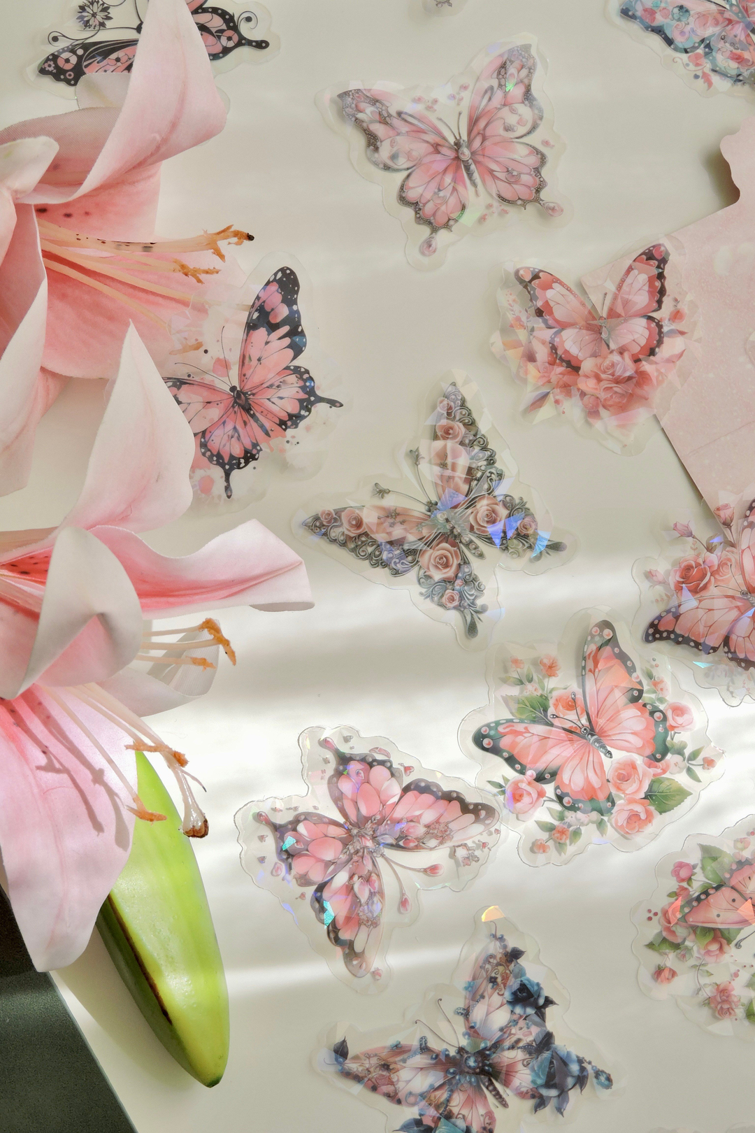 Butterfly Blossom Dance 20'li Pembe Temalı Sticker 