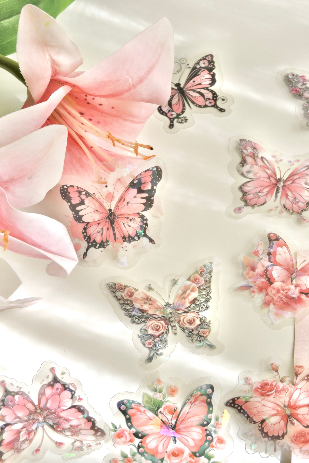 Butterfly Blossom Dance 20'li Pembe Temalı Sticker 