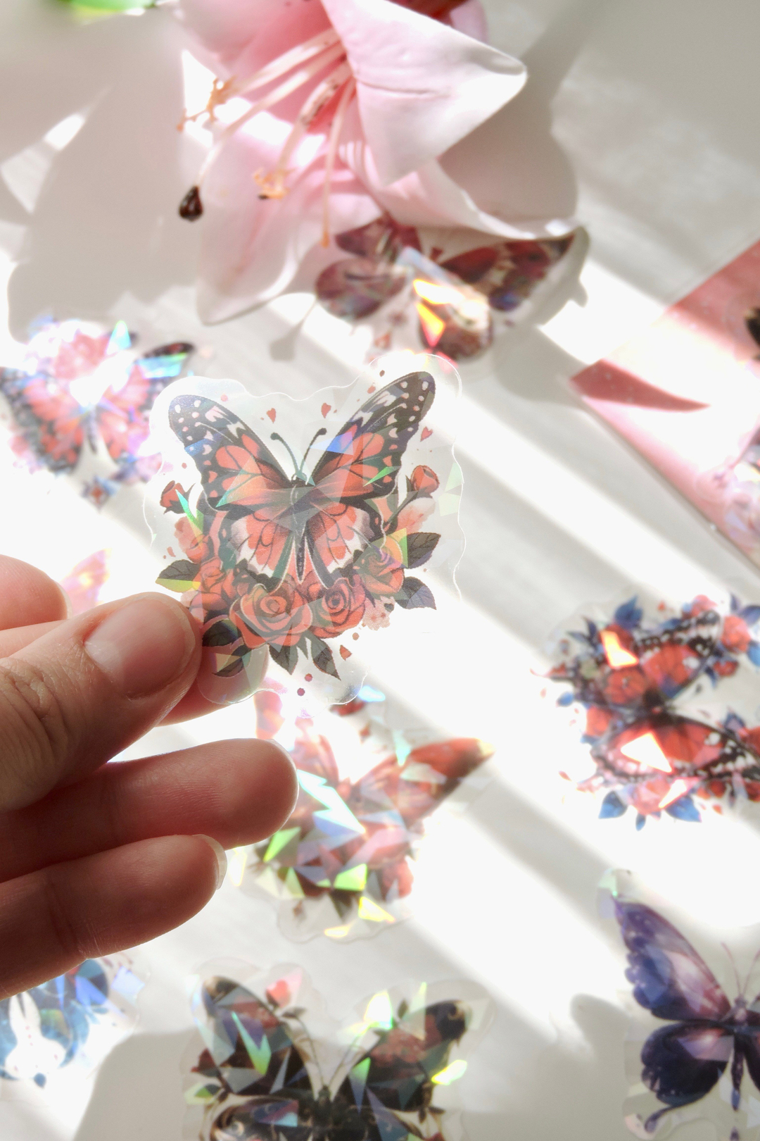 Butterfly Rain In Thy Wind 20'li Kırmızı Temalı Sticker 