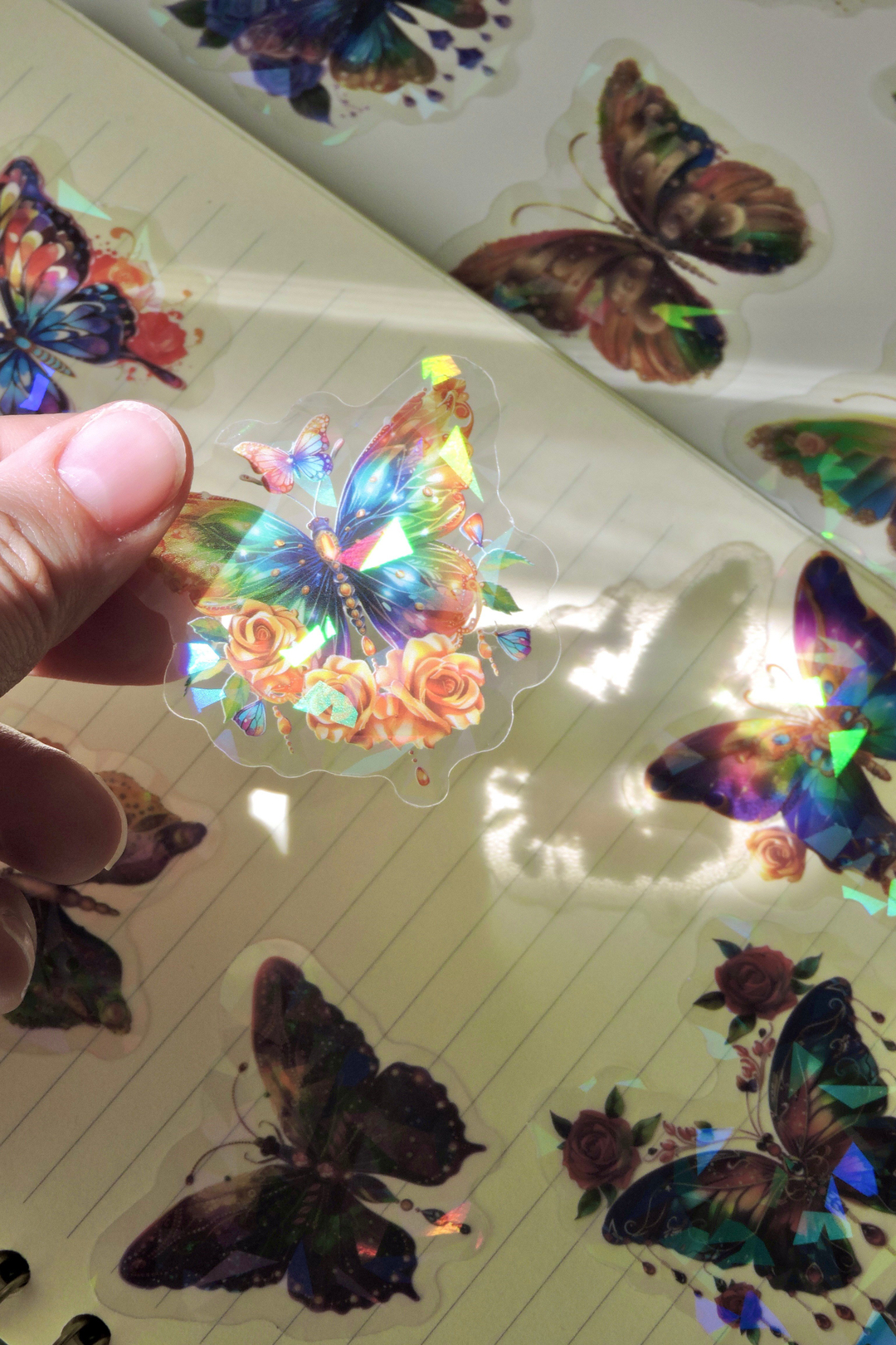 Flourishing Butterfly Wings 20'li Mavi Mor Temalı Sticker 
