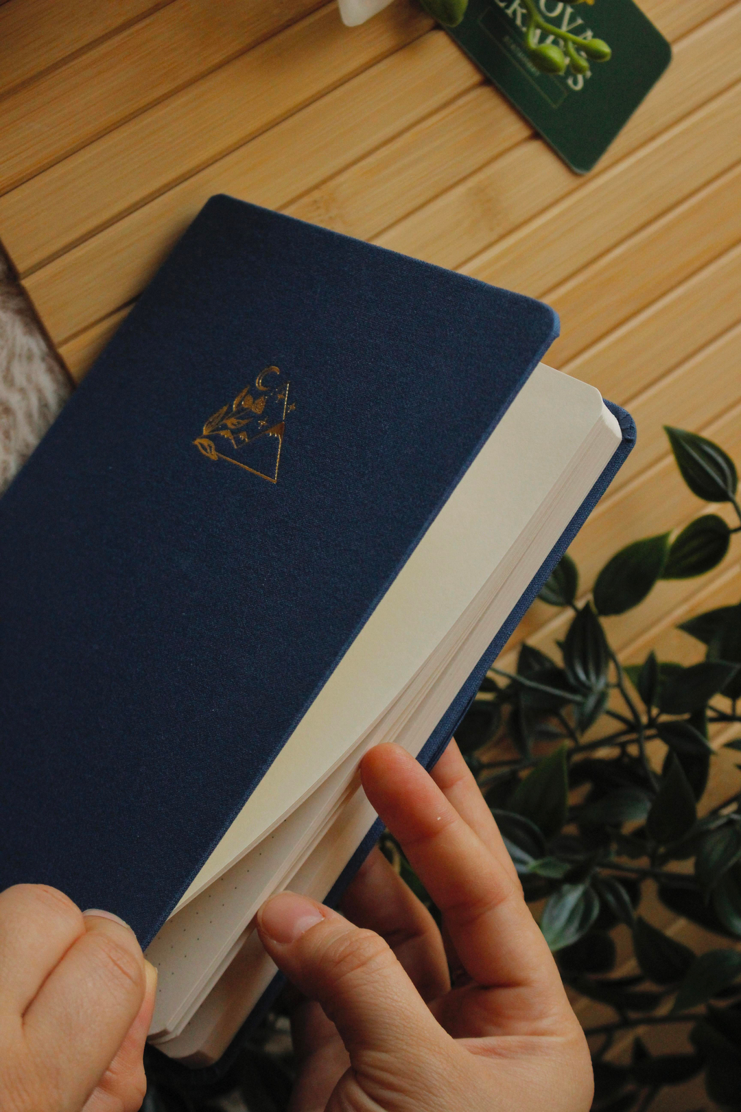 Mavi Kanvas Yaldızlı Dağ Noktalı Defter