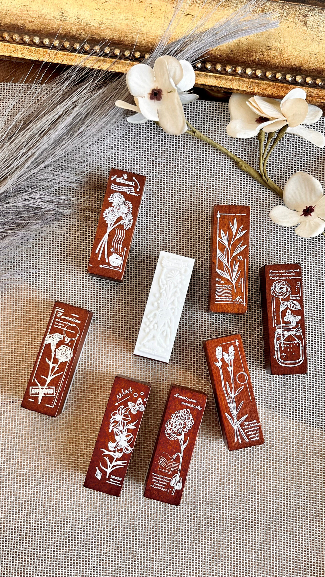 Nova Crafts 8 Adet  Lila Kutu / Mühür Seti  ( Mürekkep ve Pedi Ayrı satılmaktadır)