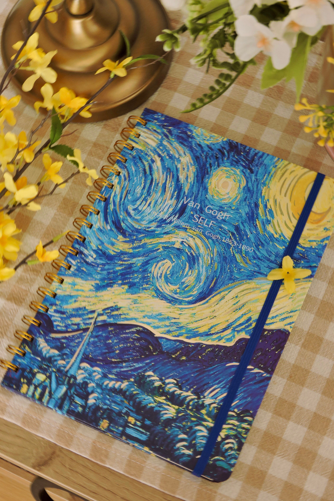 Nova Crafts A4 Starry Night Spiralli Yaldızlı Defter Yıldızlı Gece Van Gogh