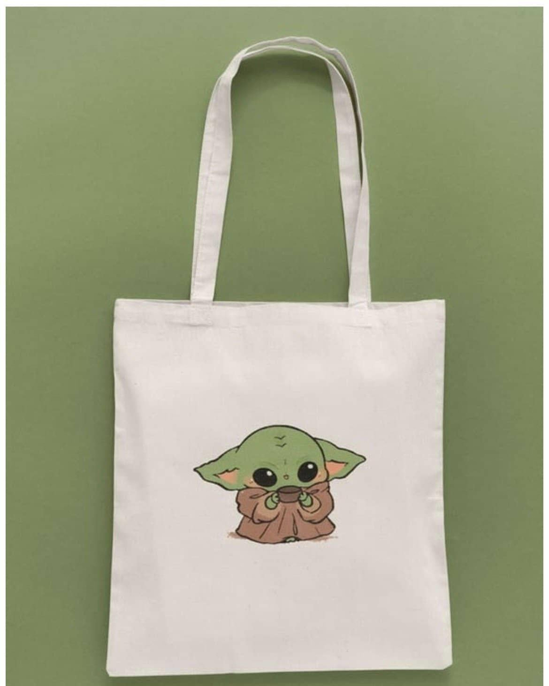Nova Crafts Baby Yoda Baskılı Bez Çanta - Su Geçirmez, Pamuk, 35x40 Baskılı Bez Çanta