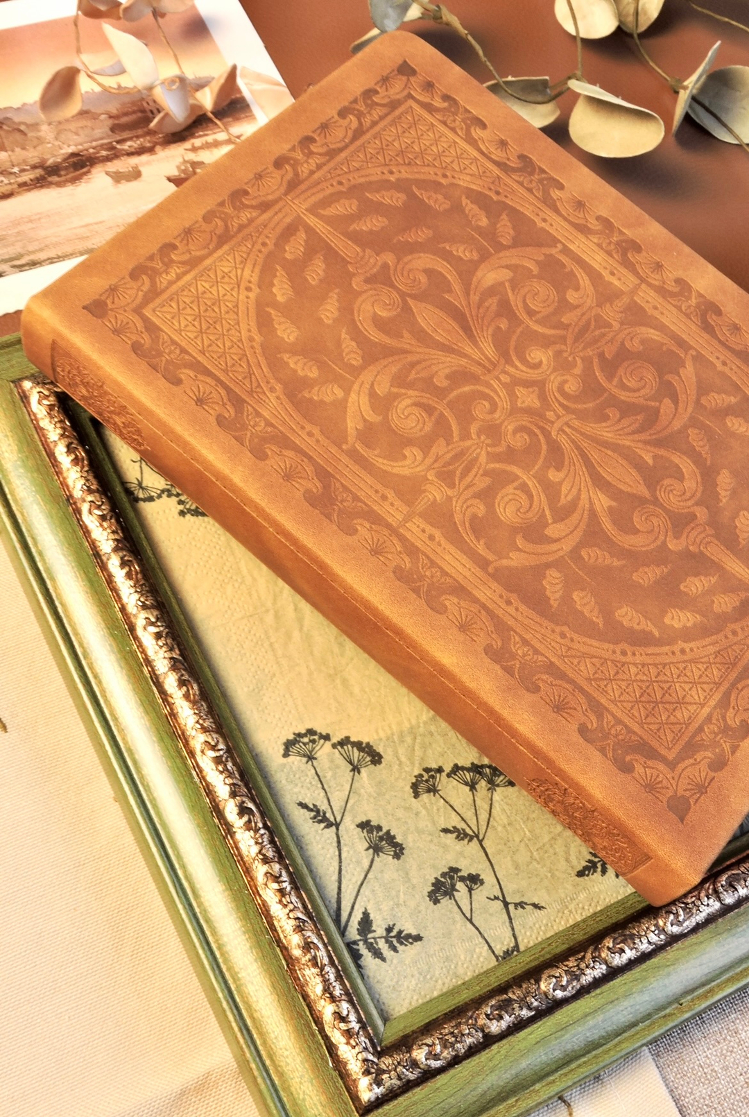 Nova Crafts Brown Bride Kahve Kabartmalı Ciltli Yaldızlı Defter