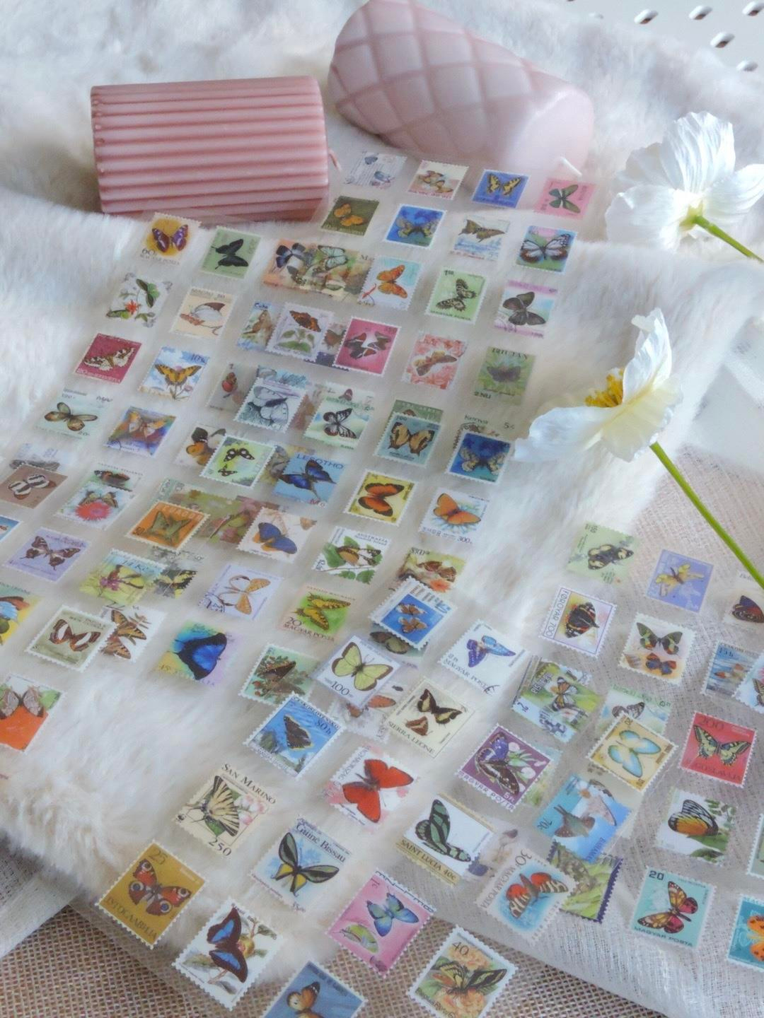 Nova Crafts Butterfly Temalı mini PUL Sticker Seti 160 STICKER (8 sayfa)