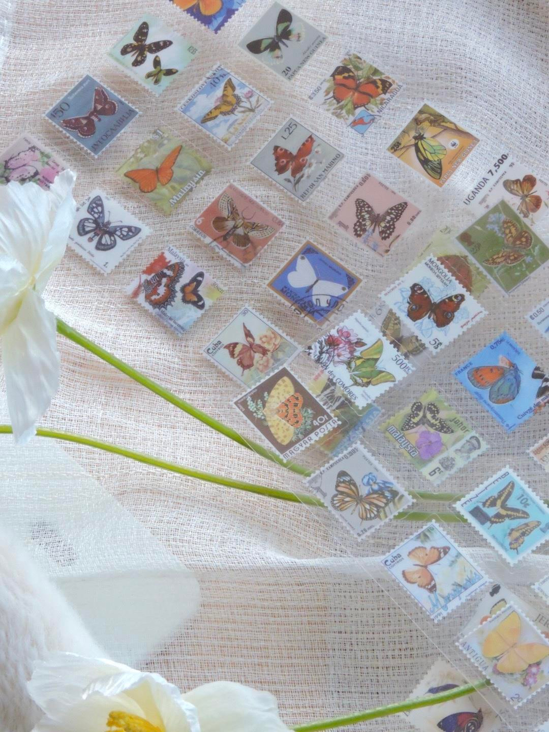 Nova Crafts Butterfly Temalı mini PUL Sticker Seti 160 STICKER (8 sayfa)