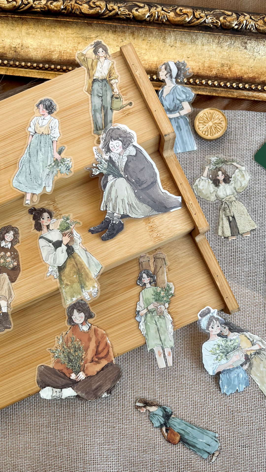 Nova Crafts Çiçek Tutan Kadınlar  Sticker Seti 20 parça