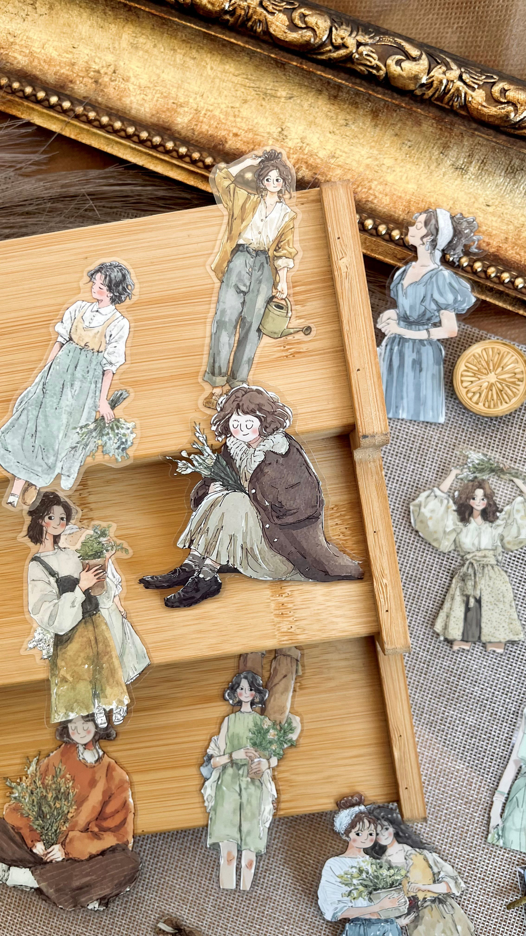 Nova Crafts Çiçek Tutan Kadınlar  Sticker Seti 20 parça