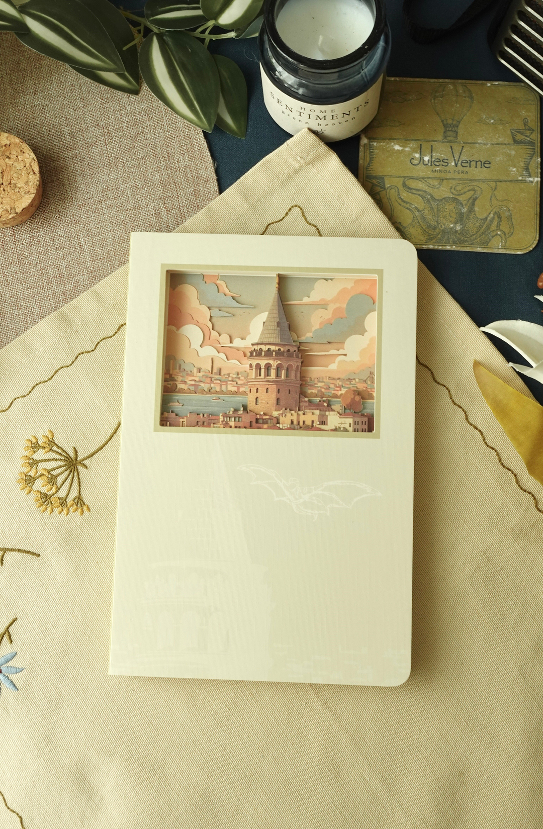Nova Crafts Diorama 3D Katmanlı Defter Galata Kulesii Temalı Noktalı Defter 80 Yaprak A5
