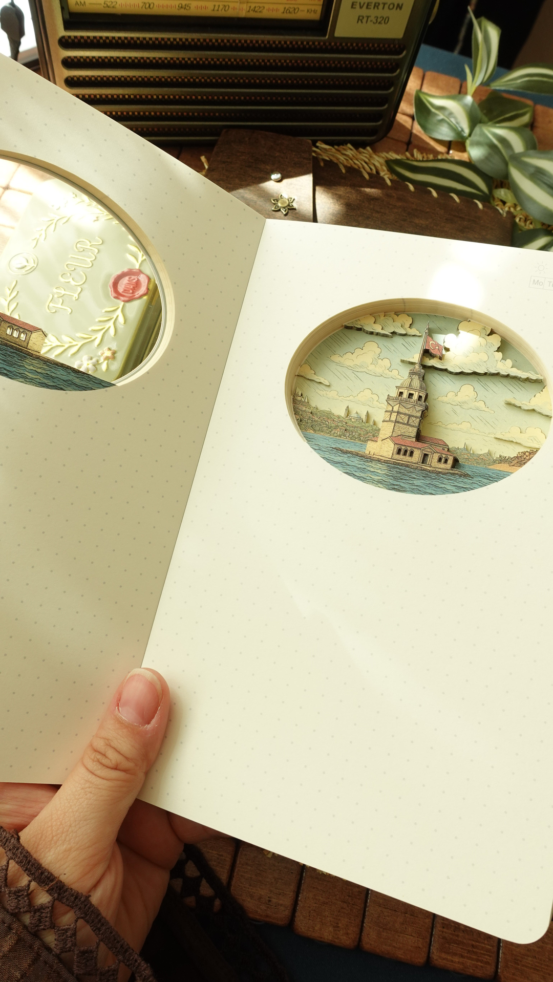 Nova Crafts Diorama 3D Katmanlı Defter İstanbul Kız Kulesii Temalı Noktalı Defter 80 Yaprak A5