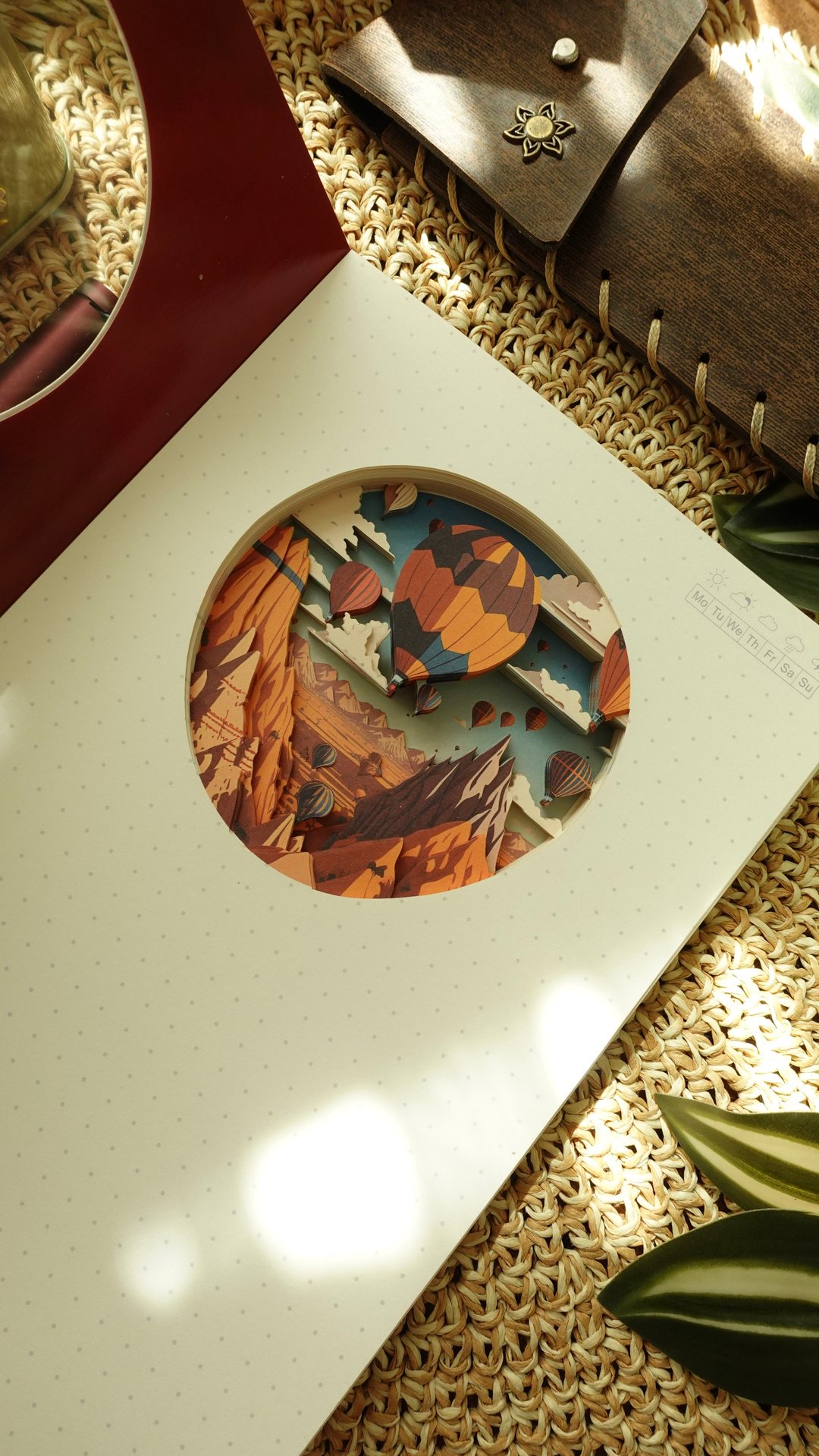 Nova Crafts Diorama 3D Katmanlı Defter Kapadokya Balonları Temalı Noktalı Defter 80 Yaprak A5