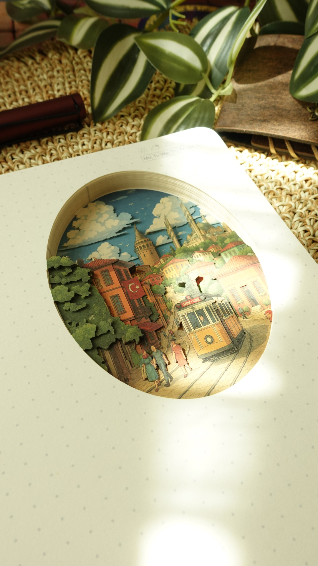 Nova Crafts Diorama 3D Katmanlı Defter Taksim Ve İstanbul Silueti  Temalı Noktalı Defter 80 Yaprak A5