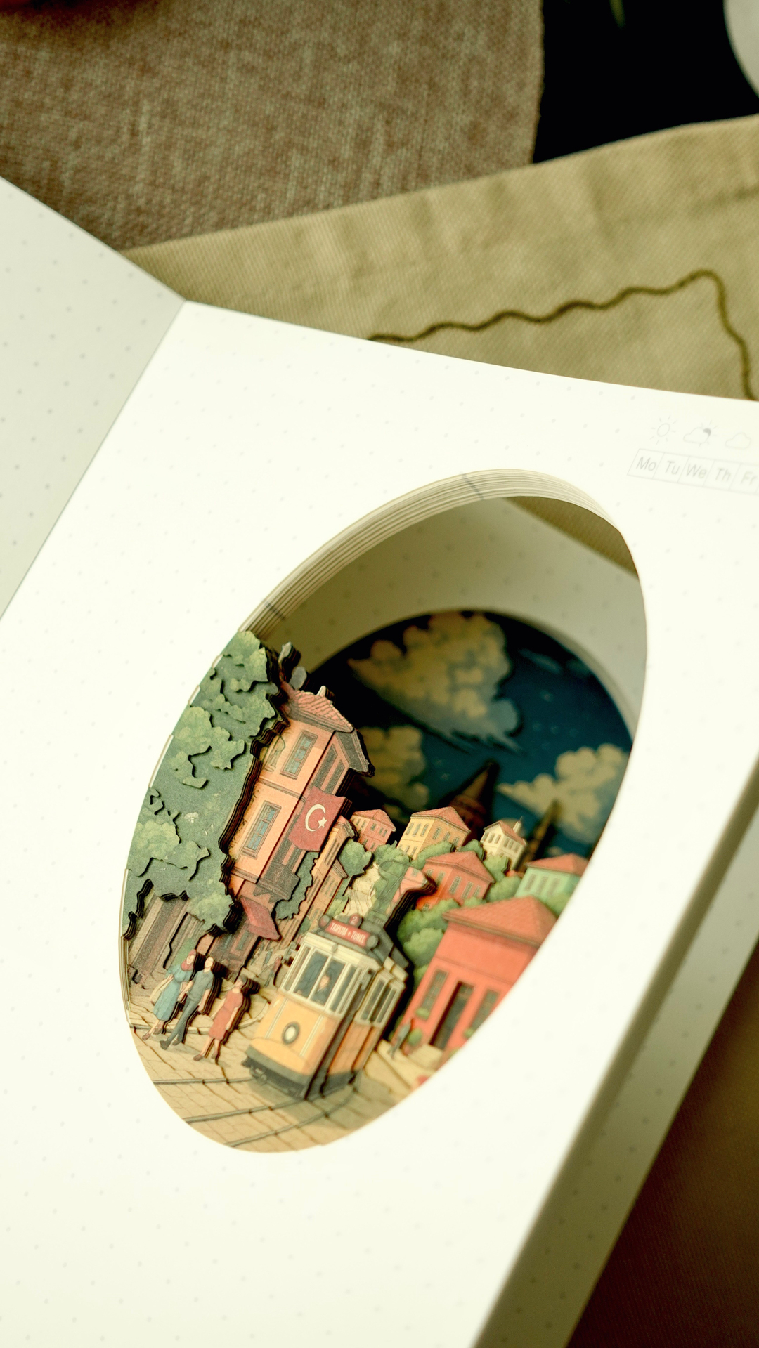 Nova Crafts Diorama 3D Katmanlı Defter Taksim Ve İstanbul Silueti  Temalı Noktalı Defter 80 Yaprak A5