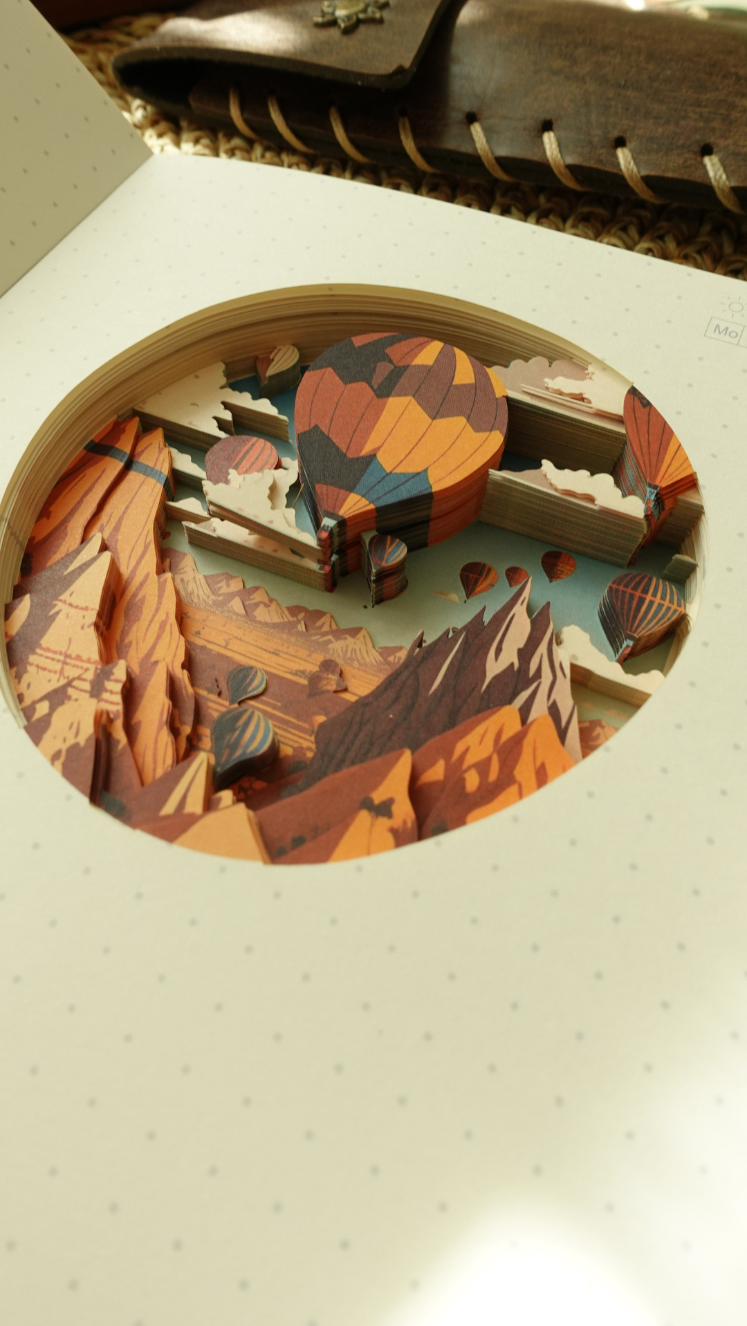 Nova Crafts Diorama 3D Katmanlı Defter Kapadokya Balonları Temalı Noktalı Defter 80 Yaprak A5