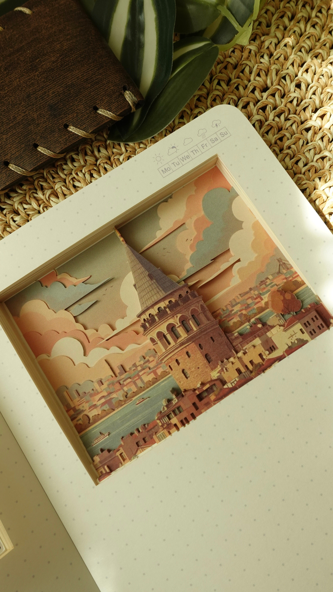 Nova Crafts Diorama 3D Katmanlı Defter Galata Kulesii Temalı Noktalı Defter 80 Yaprak A5