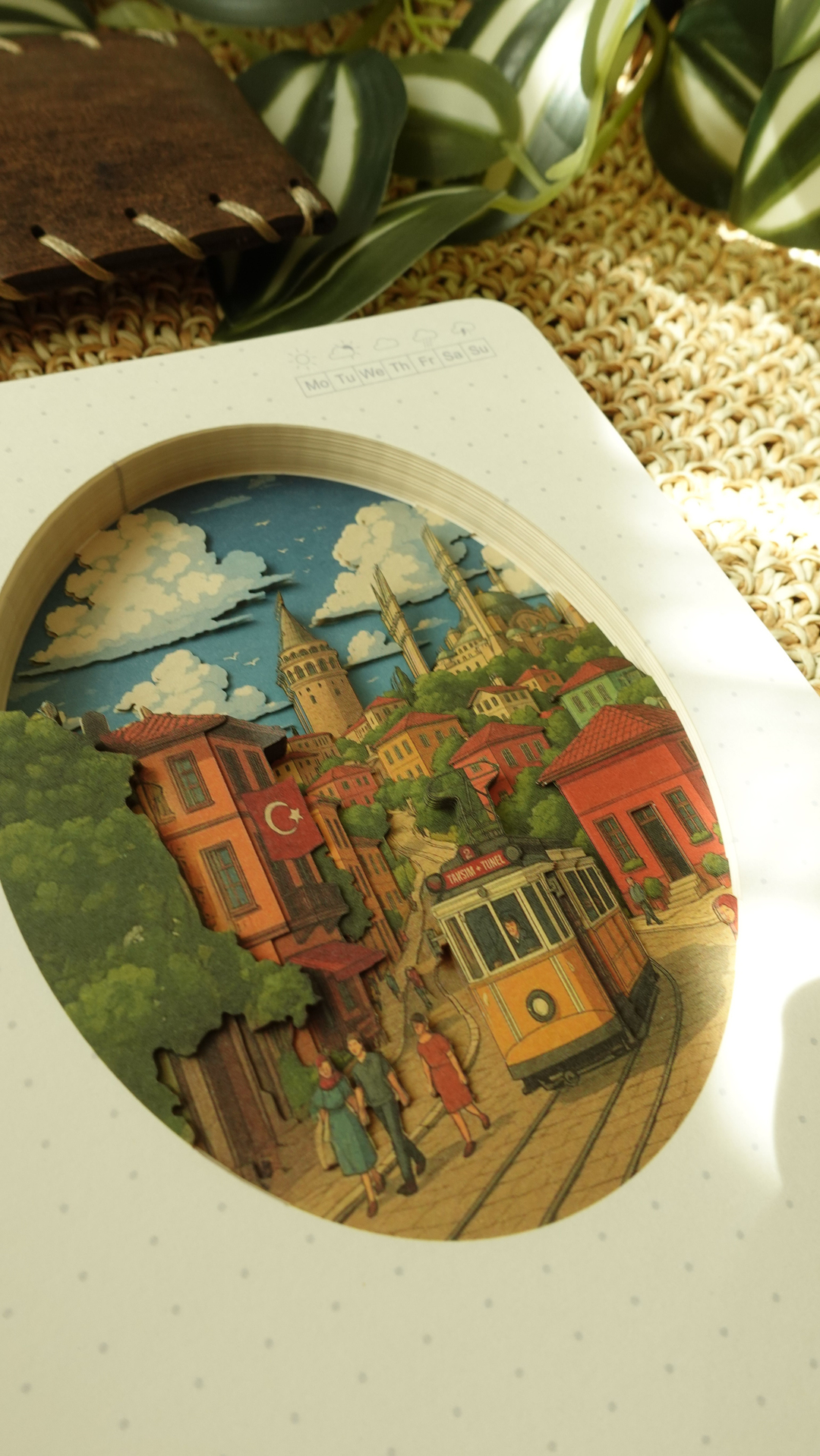 Nova Crafts Diorama 3D Katmanlı Defter Taksim Ve İstanbul Silueti  Temalı Noktalı Defter 80 Yaprak A5