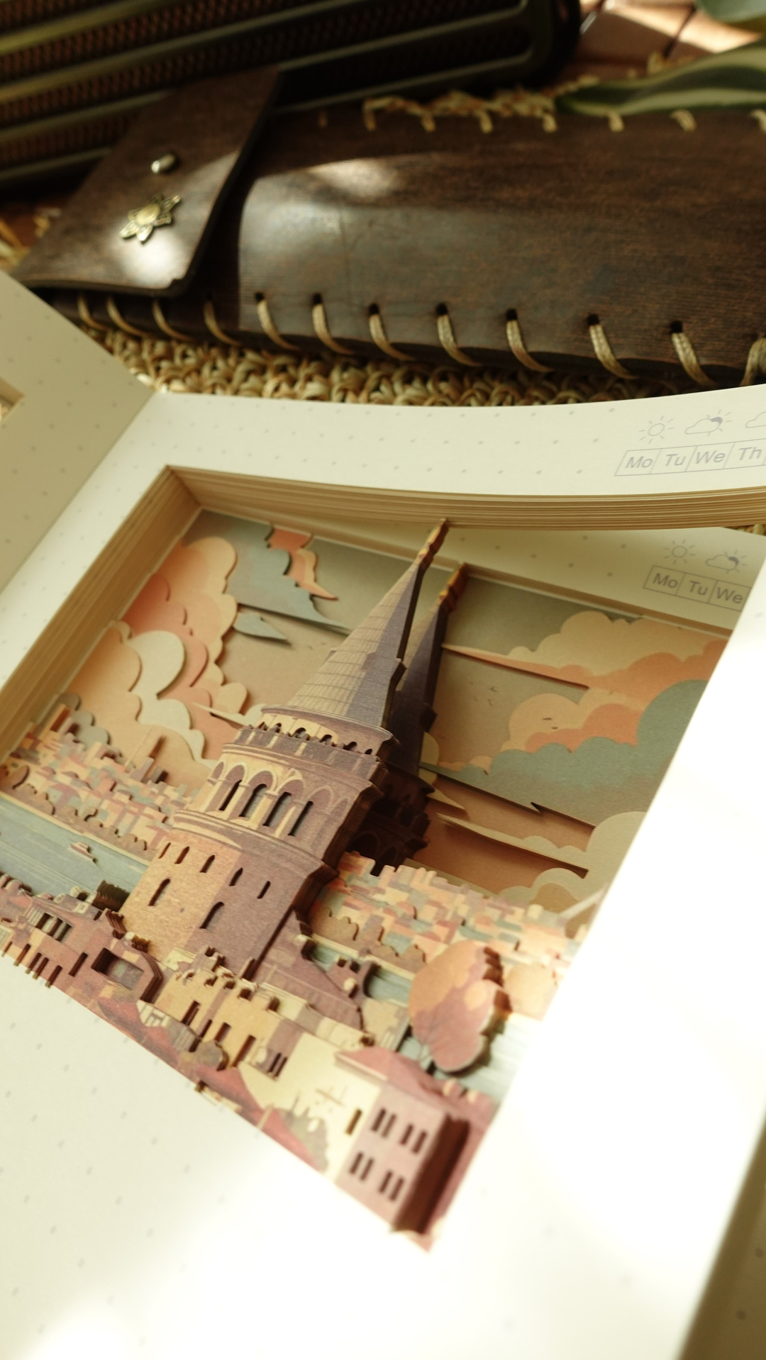 Nova Crafts Diorama 3D Katmanlı Defter Galata Kulesii Temalı Noktalı Defter 80 Yaprak A5