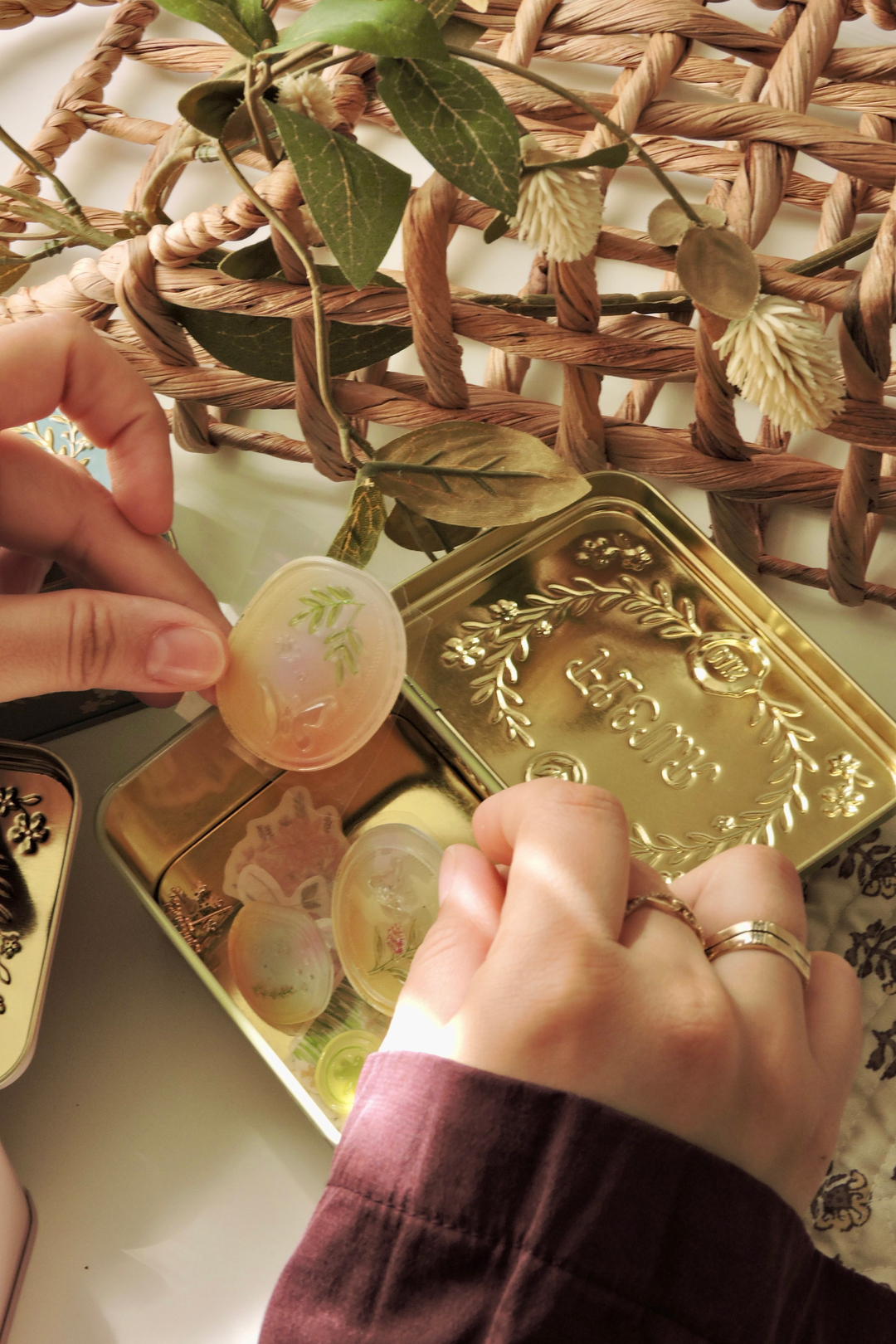 Nova Crafts Felur Yeşil Vintage Metal Organizer Kutusu