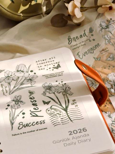 Nova Crafts Flower Shadow Clear Waves Yeşil Şeffaf Çiçek 3 sayfa Sticker paketli 