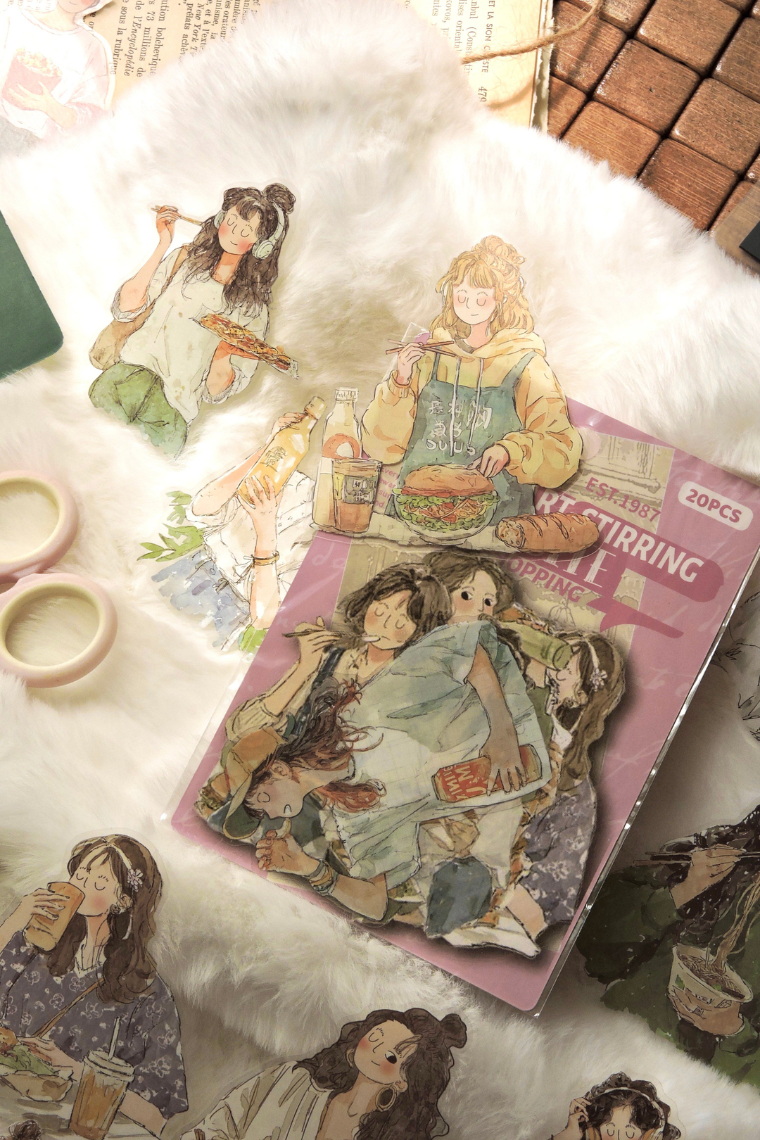 Nova Crafts Heart Stirring Bite Atıştıran Kadınlar Sticker Seti 20 parça
