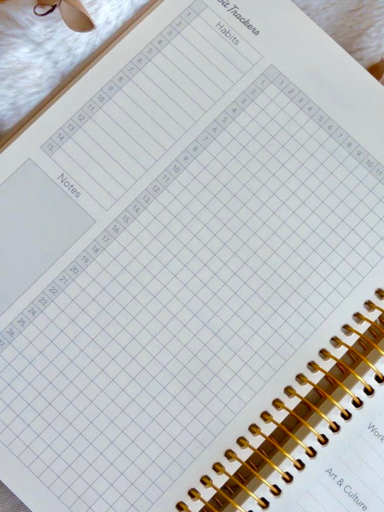 Nova Crafts Kahve Keten Planner A5 Spiralli İngilizce Süresiz Lastikli Ajanda (Cepli)