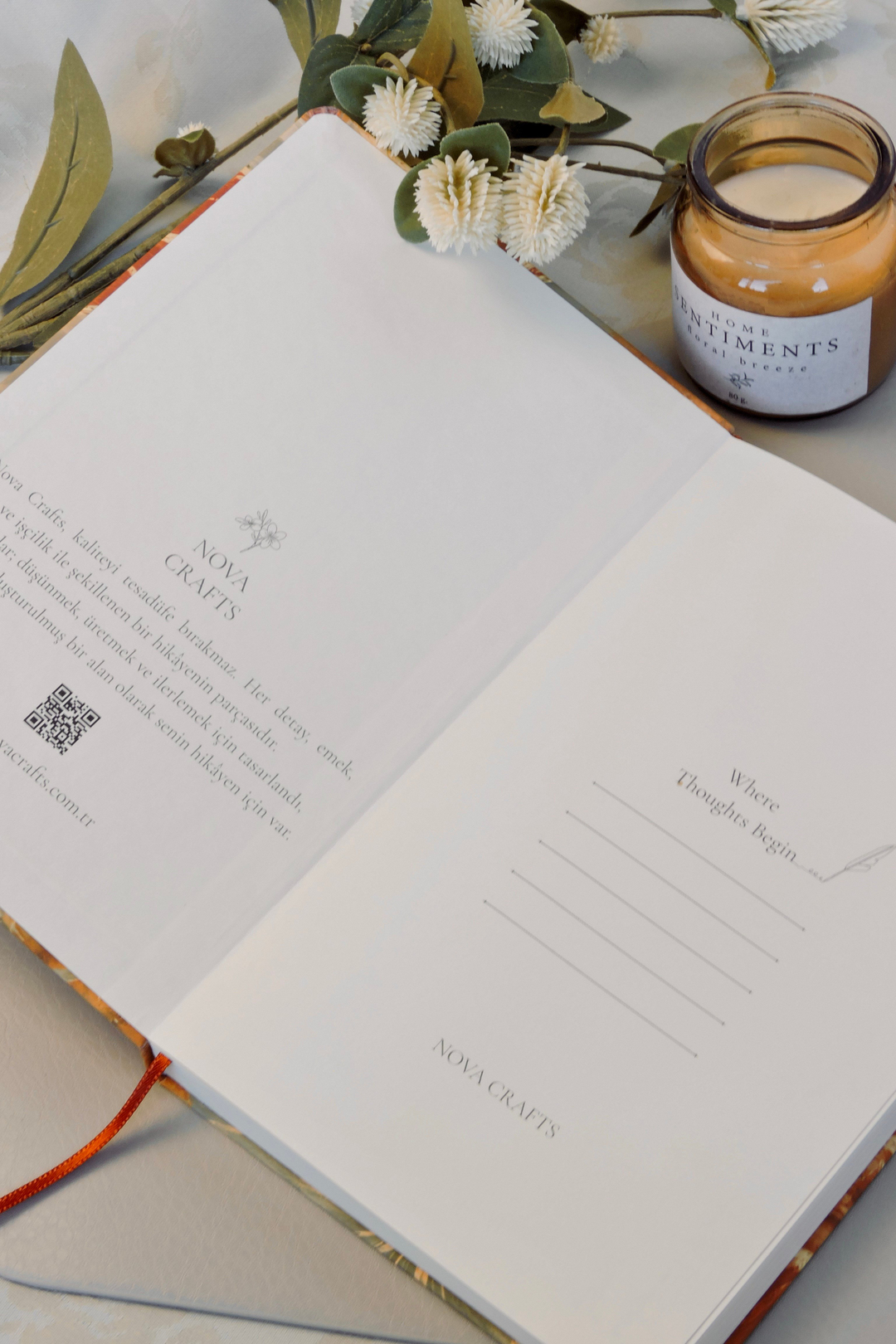 Nova Crafts Khaki Journal Noktalı Defter