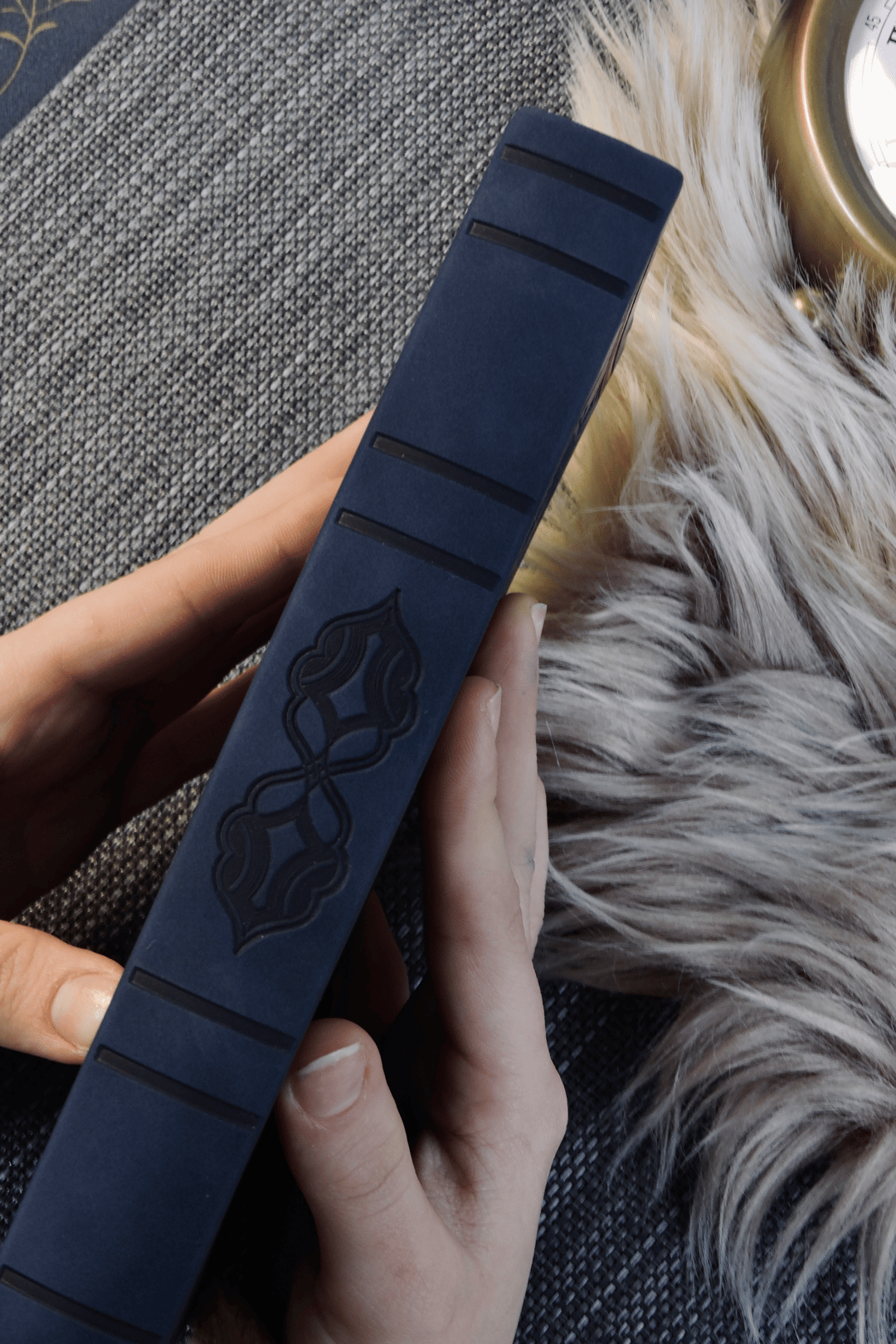 Nova Crafts Lacivert Kabartmalı Çizgili Defter