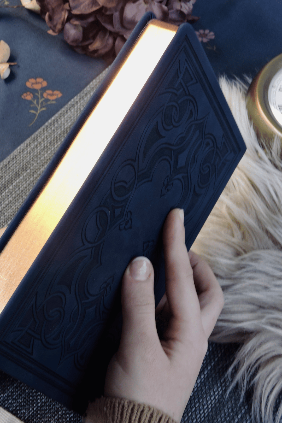 Nova Crafts Lacivert Kabartmalı Çizgili Defter