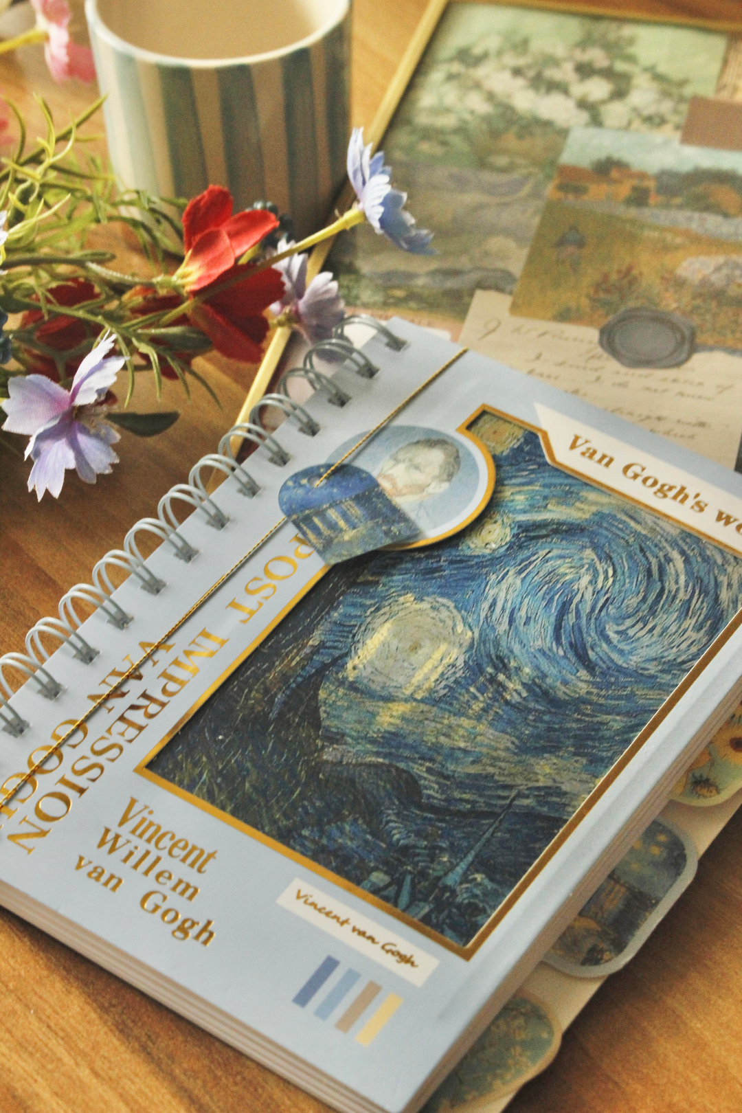 Nova Crafts Mavi Hologramlı Çizgili Van Gogh Defter