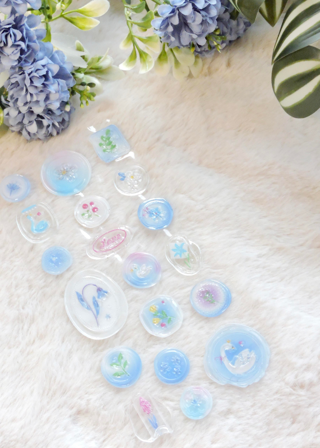 Nova Crafts Mavi Temalı Mühür Sticker 1 Sayfa (Mavi karışık gönderilir)